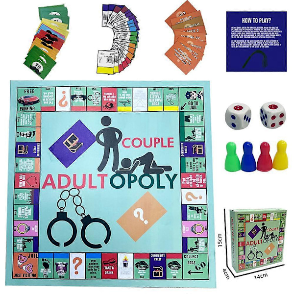 Adultopoly Brettspill, Adultopoly Parspill Kortspill, Parspill Kortspill Rekvisitter, Par Adultopoly Brettspill, Datespill Parspill