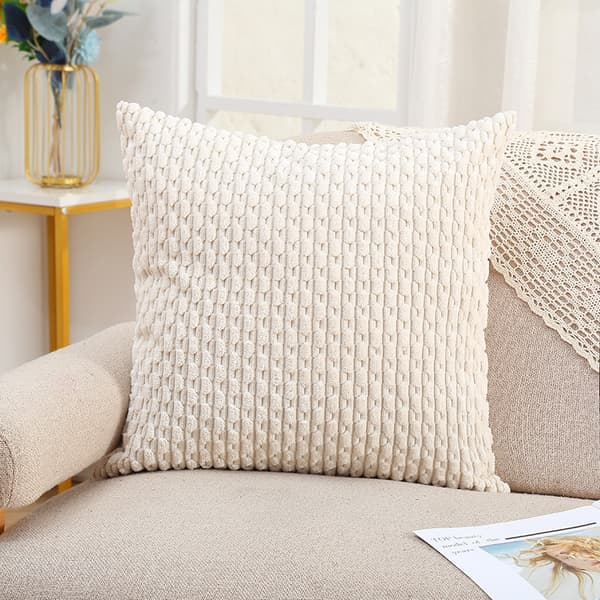 Dekorative pudebetræk moderne pudebetræk bløde til sofa og stue 40x40 cm råhvid 2 stk