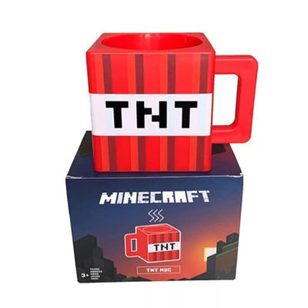 Spelfackla Mugg & Samlarfigur Kopp, Interaktiv Leksaksdryck för Tonåringar, Rolig Vattenkopp för Barn, Pixelblocksinspirerad Design Black Enderman Cup (PP Plastic)