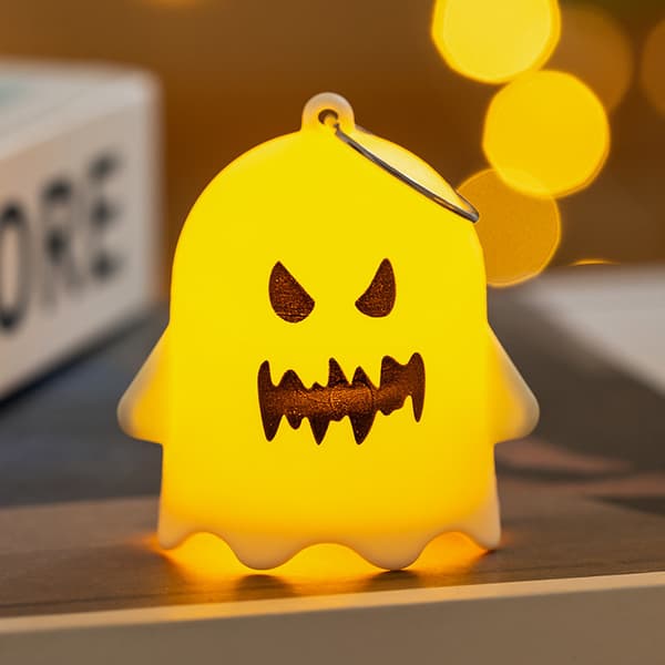 Halloween Græskar Spøgelse Natlampe, Sød Trick-or-Treating Spøgelsesfigur, Lysende Borddekoration til Soveværelse, Fest og Spøgelseshus**B B