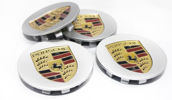 75MM 4-Pakning Porsche Sølv Senterkopp (Enkelt)