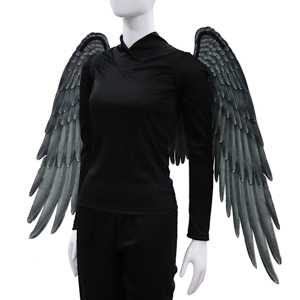 Kuitukangaskankaiset Juhlava Enkelinsiivet Halloween Ylisuuret Mustavalkoiset Siivet Pukurekvisiitta Musta Ja Valkoinen Black And White Angel Wings