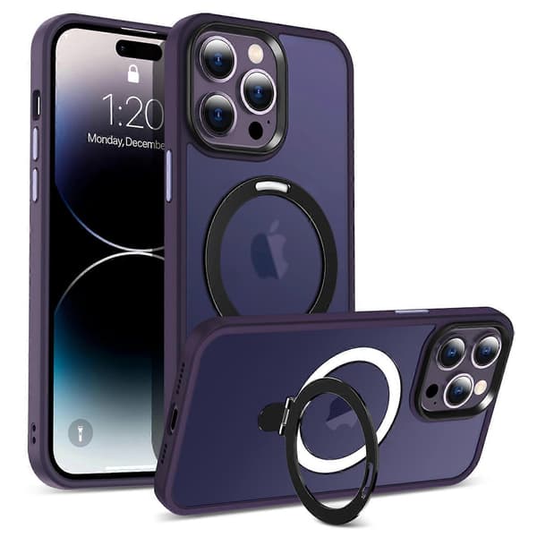 Magnetisk Ring Stand Case til iPhone 14 Pro Max PC+TPU Case Kompatibel med MagSafe Multicolor Multicolor Style F