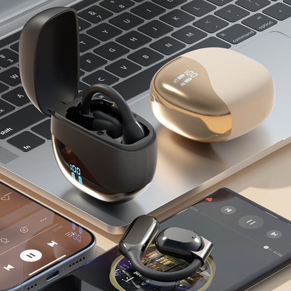 Ørehake Åpne Øre Trådløse Hodetelefoner OWS Bluetooth 5.3 Hodetelefoner