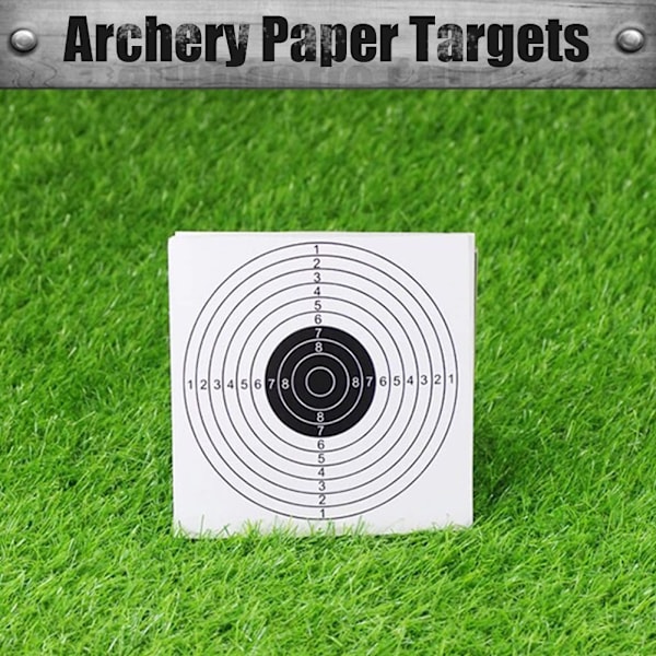 100 st 14*14cm Måltavla Papper för Bågskytte Jaktträning (Vit)