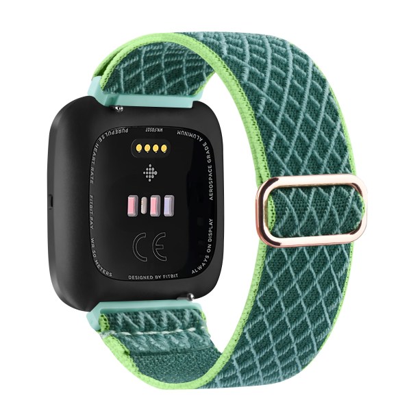 Elastisk vevd løkkebånd for Fitbit Versa 3 2 Versa Lite Band Justerbar klokke i nylon for Fitbit Sense Band Grønn grønn green For Fitbit Versa 3