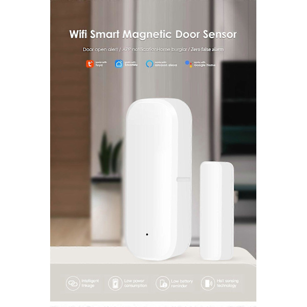 Tuya Zigbee Wifi Smart Dörrsensor Dörr Öppen Stängd Detektor Säkerhet