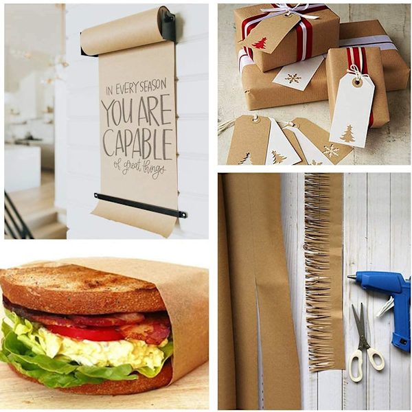 Rulle brun kraftpapper för hantverk, konst, presentinslagning, förpackning, dekorativt papper