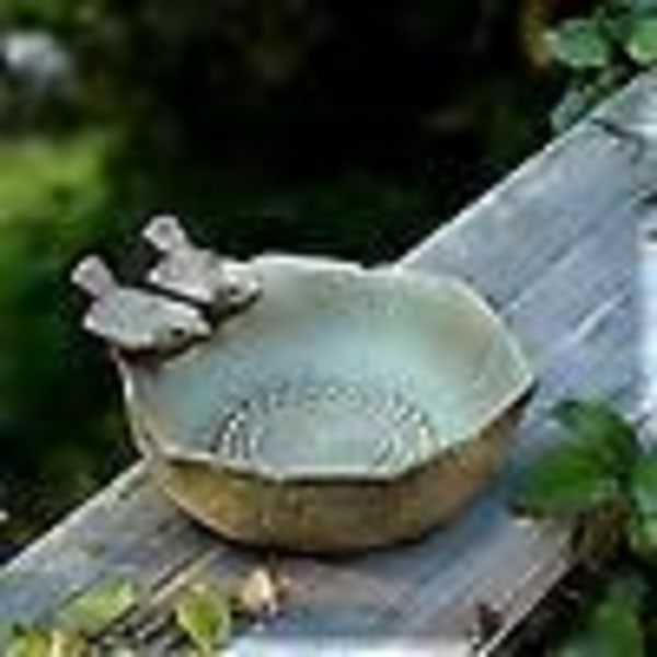 Keramisk fuglebad, spiseligt fuglefoder - fuglebad - havedekoration