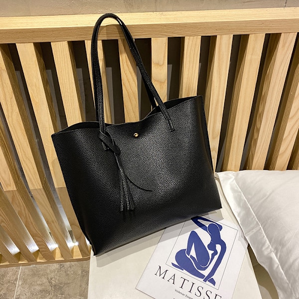 Tote bag for kvinner, damehåndveske, mykt PU-lær, stor kapasitet, dameveske med håndtak og skulderstropp