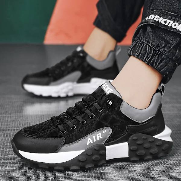 Afslappede fritidssko i gummi til mænd, hvide sneakers, åndbare sportssko, løbesko, sko