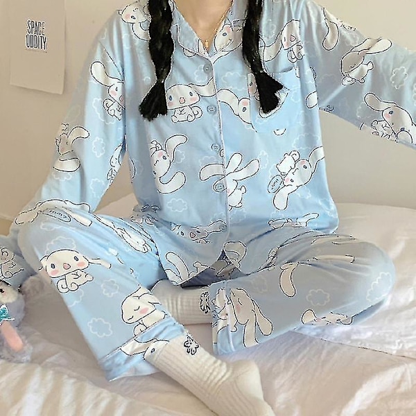 Sanrion Kawaii-pyjamat Cinnamoroll - söt tecknad koreansk studenthem-hemkläder flickvänpresent 100-120catty