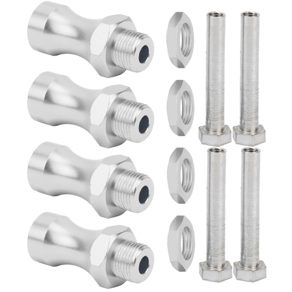 12st 1/10 till 1/8 RC Modellbil Del Aluminiumlegering 12mm Till 17mm Hjulnav Adapter Koppling Silver