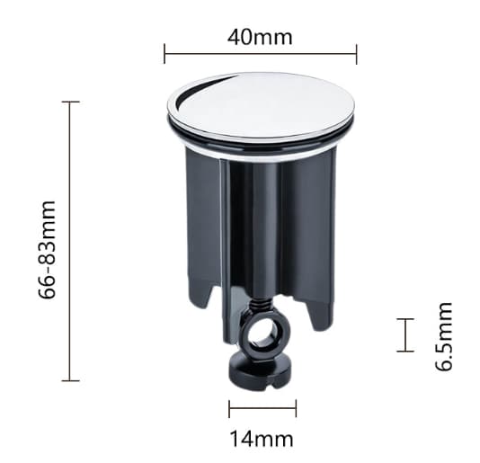 Hvid sæt med 2 universelle afløbsstop 40 mm - Krombelagt messing vask