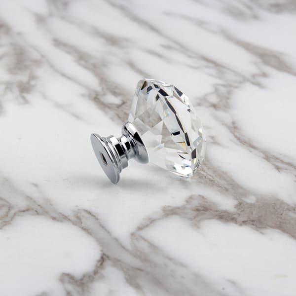 30mm Krystallglassknapper til skap og skuffer (5 stk)