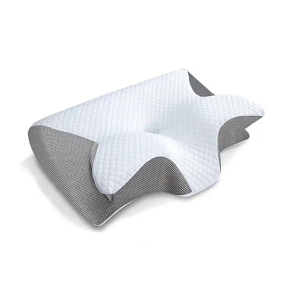 Viskoelastinen niskatyyny, ergonominen 2-in-1 ortopedinen tyyny niskakipuun, muotoiltu tukityyny, 1 kpl vaaleanharmaa (alennettu) Light Gray