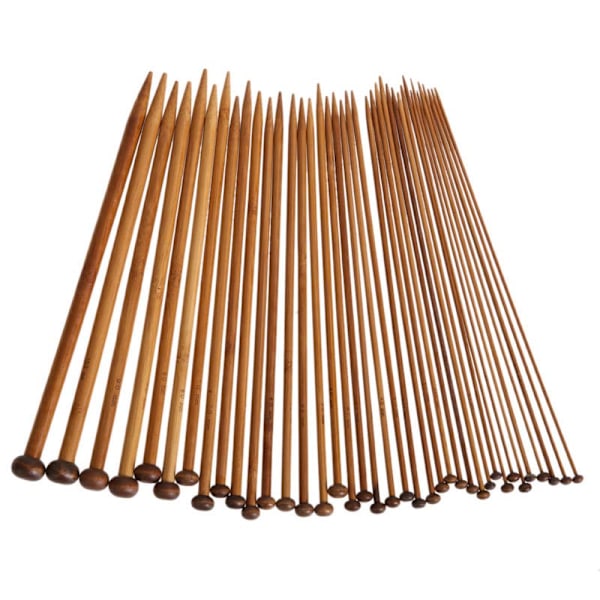36 st 18 Storlekar Enkelspetsiga Karboniserade Bambustickor Hantverksverktygssats 35cm