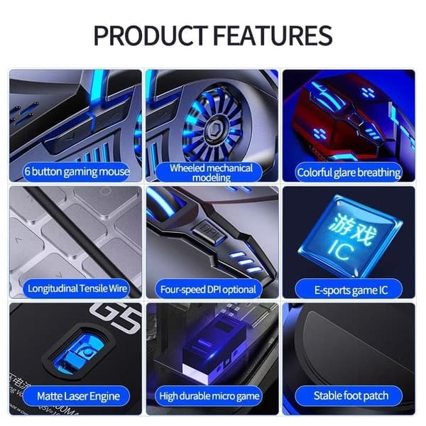 Gamingmus med LED / Datormus - G5