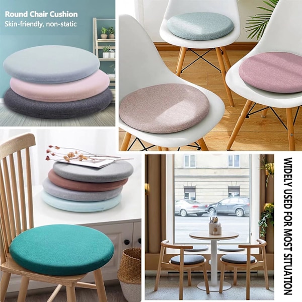 Paksu pyöreä tuolin pehmuste, irrotettava puutarhatuolin pehmuste, memory foam sisä- ja ulkokäyttöön, 30 cm sinivihreä, A