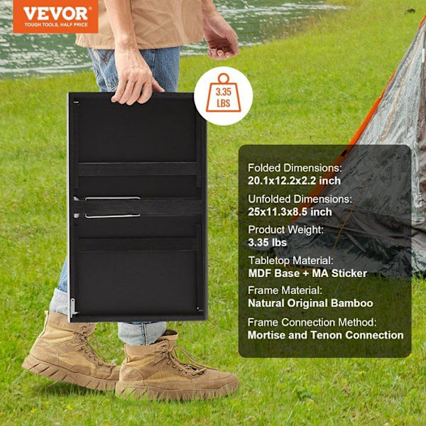 Sengbakke - VEVOR - Morgenmadsbakke Foldsbar Justerbar Sengbord 51x31 cm