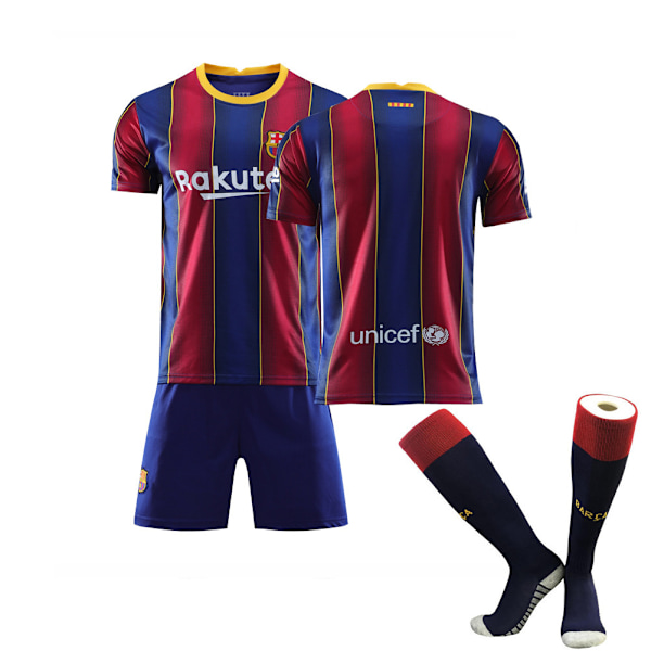 Barcelona tröja 20-21 hem och borta nr 10 Messi speluniform barn sport fotboll overall herr Barca no number socks Barca no number socks 16