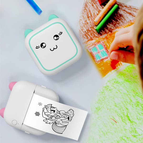 Mini fotoprinter, labelprinter, håndholdt notesbog, QR-kode termisk overførsel Bluetooth mini printer