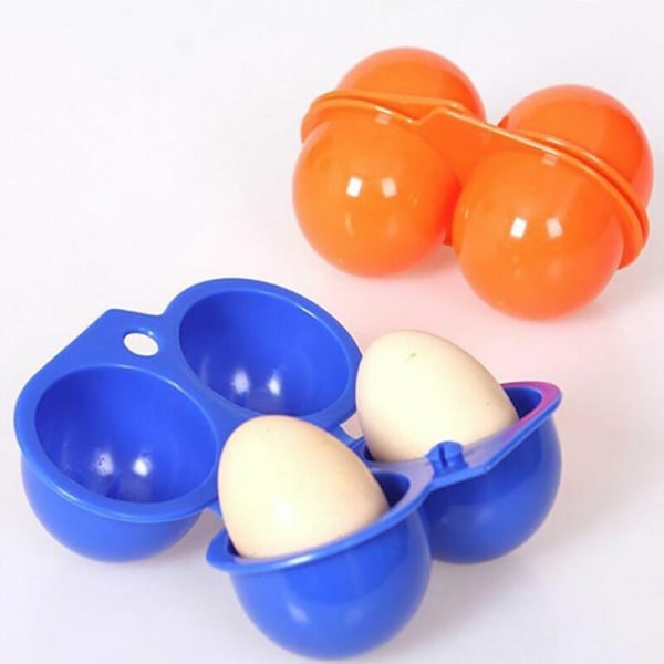 2-pack Portabel Äggkartong i Plast, Hopfällbar Äggförvaring för Utomhusgrillning, Picknick, Fiske