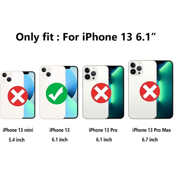 Transparent iPhone 13 6.1\" Skal Sött Inbyggt Stötfångarskydd Skal för iPhone 13 (för iPhone 13)