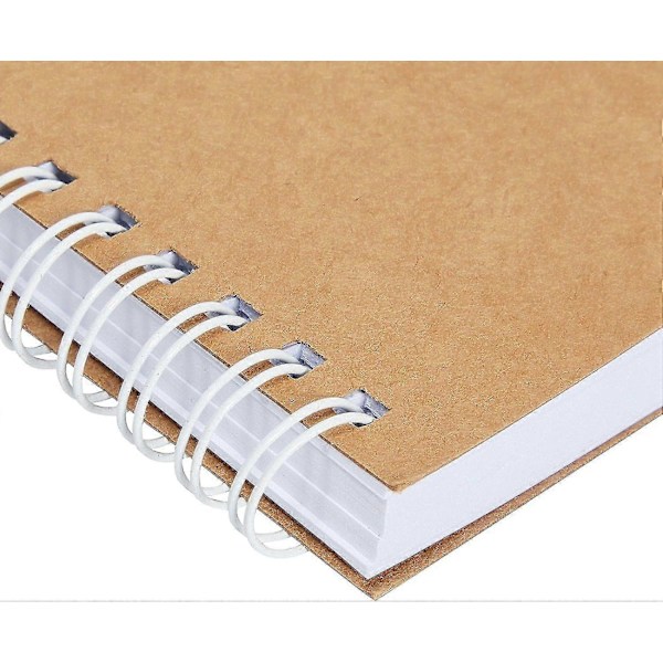 Mini Kraft Notesbøger, Ulinjerede A6 Spiral 90-Ark Blank Dagbog (3,5x5,5 Tommer, 6-Pak)