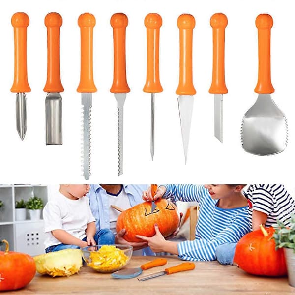 Halloween Pumpa-Snideriverktyg Halloween Lyktor Professionell Metall 7 pcs set