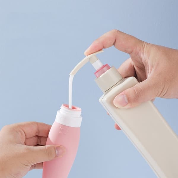 Reseflaskor Läcksäkra Silikon Återfyllningsbara Flaskor Kosmetika Toalettartiklar 90ml Set
