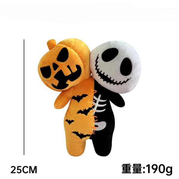 Tecknad Halloween Pumpa Skelett Plyschdocka 25cm 40cm
