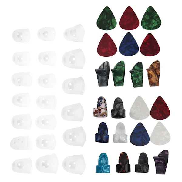 42 st Gitarrfingerskydd Set Tumskydd Musikinstrument Tillbehör för Uppträdanden