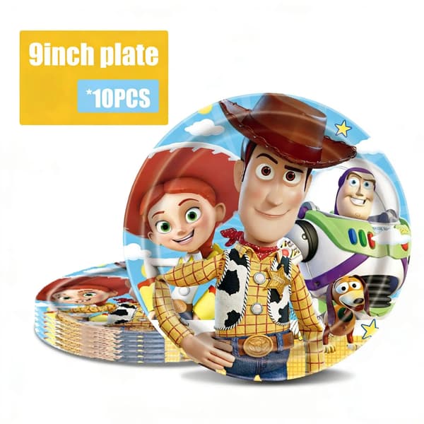 Toy Story Kalas Servis Set Papperstallrikar Duk Födelsedagsdekoration Present 1set Banner