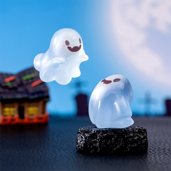 e Mini Glow-in-the-dark Halloween Spöken Dockor Moss Micro Landsc B