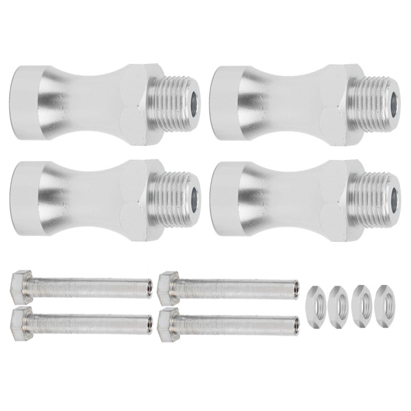 12st 1/10 till 1/8 RC Modellbil Del Aluminiumlegering 12mm Till 17mm Hjulnav Adapter Koppling Silver