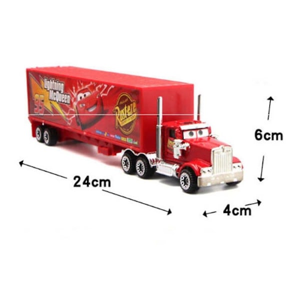 7-delt Cars 2 Lightning McQueen Racerbil & Mack Truck Set Presenter - WELLNGS