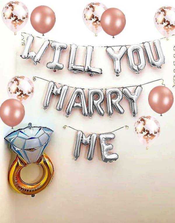 Marry Me -ilmapallot kosintaa ja häitä varten
