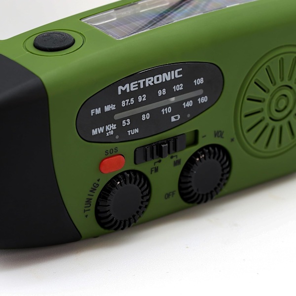 Metronic Joe Dynamo Solar Charnamo Nødradio 2000 mAh - Grøn og Sort