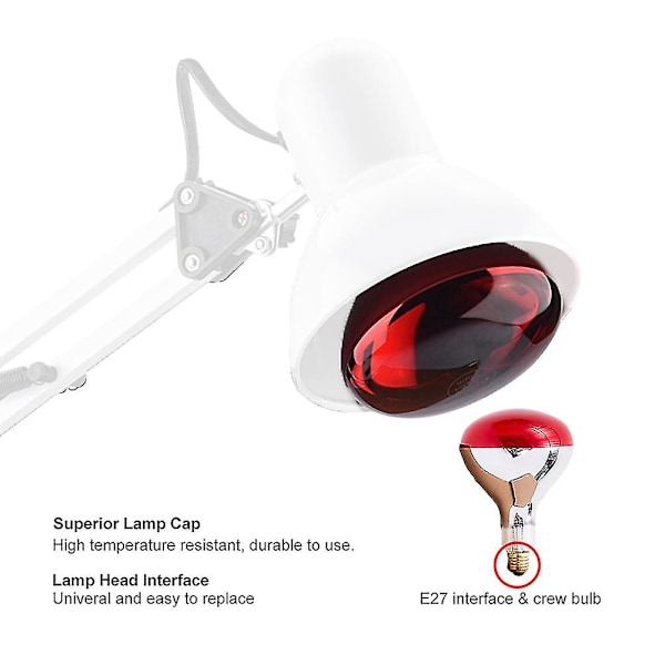 275w Infraröd Lampa Värmeterapi Terapeutisk Smärtlindring Lampa Fysioterapi Instrumentlampa