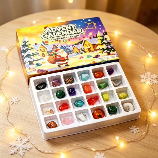 Jule-nedtællingskalender Blind Box, Krystal Ædelsten Julekalender til Børn B
