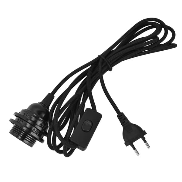 E27 Pendel Lampeledning med Afbryder EU Stik