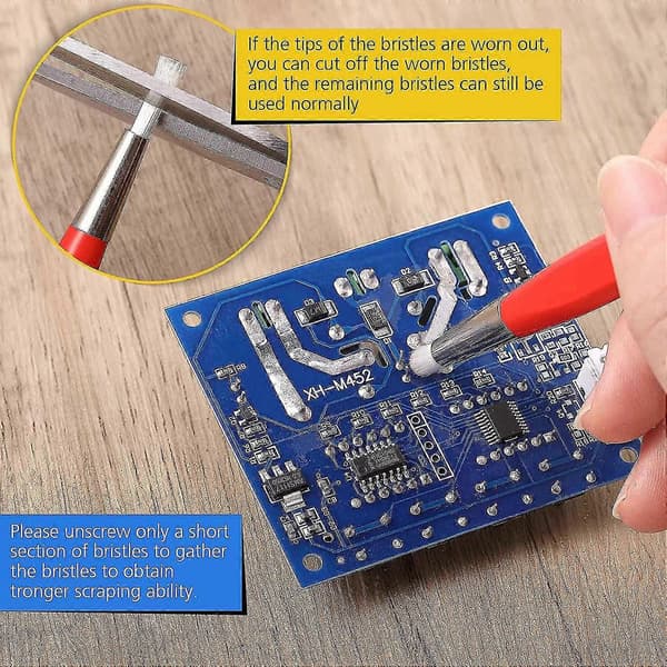 4 stk/sæt Rustfjernelsesbørster Glasfiber / Messing / Stål / Nylon Børsteform Urdele Poleringsrengøringsværktøjer{F3}