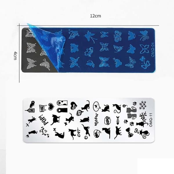 Negle Stempling Plader Skabelon Stencil Billede Stencil