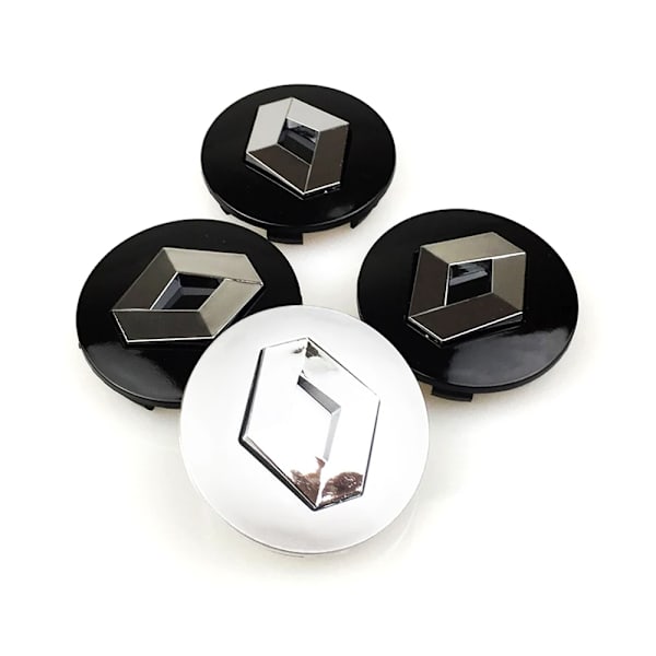 4-pack - Renault Navkapslar / Hjulnavsemblem - B 70 60mm - Silver