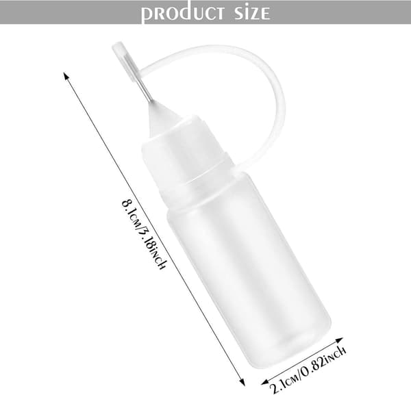 10 pcs - Dispensing Bottle - 10 ml - Quilling Glue Bottles with Needle Tip - Glue Applicator Bottles - with Cap - Applicator Bottles - Paint Bottle