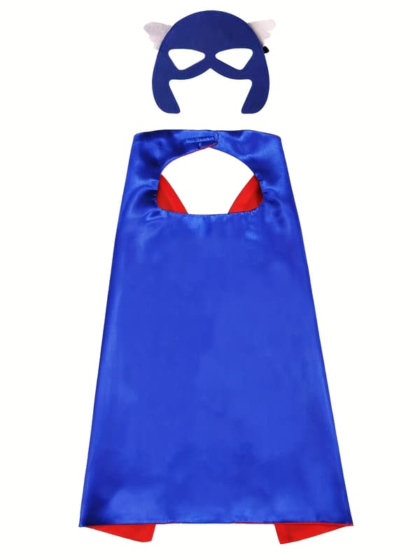 Superheltkapper og masker for barn, rollespill, kostymefest, utkledning, Halloween-eventyr Blue One-size