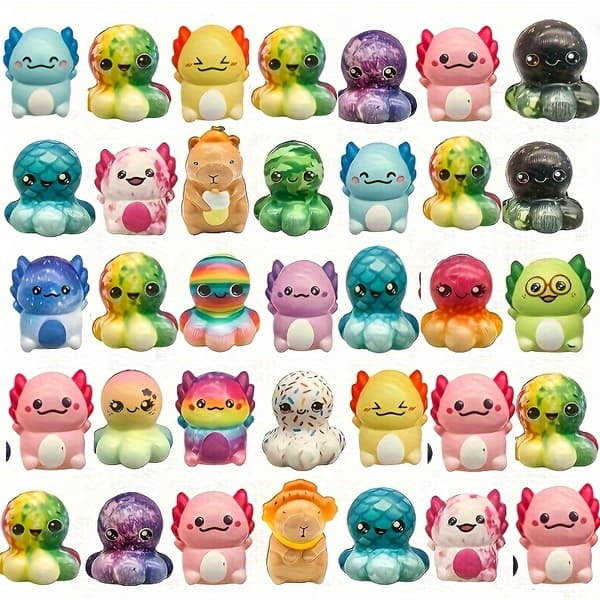 Mini djur squishy leksaker set – mjuka sensoriska leksaker för barnkalas 20pcs