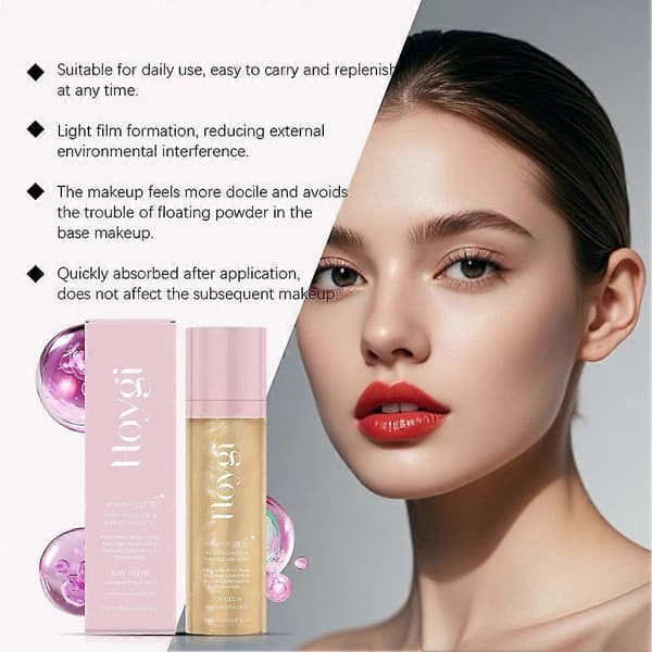 Sunglaze Sheer Setting Mist Solcreme SPF50 Langvarig Beskyttelse Solcreme til Kvinder Piger 1pc
