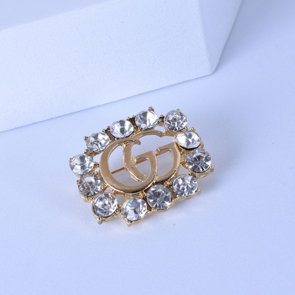 Bokstav kristall broschnålar initial strass brosch för kvinnor St